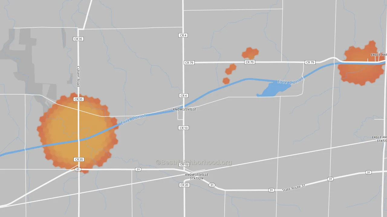 Bike Grade map of Knowlesville, NY