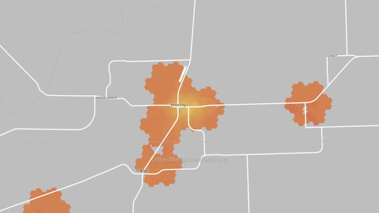 Bike Grade map of Knox City, TX