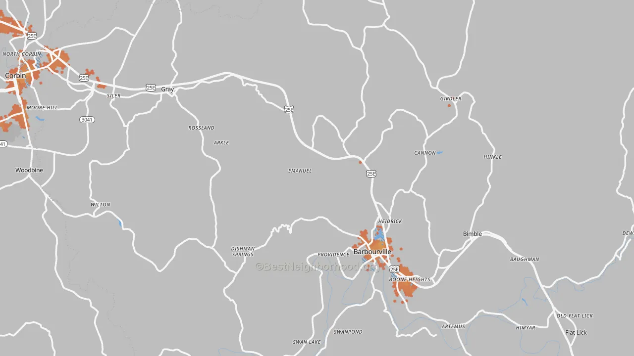 Bike Grade map of Knox County, KY