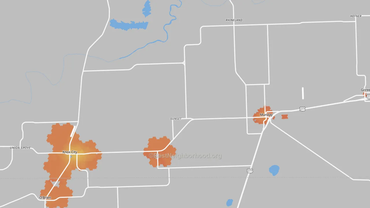 Bike Grade map of Knox County, TX
