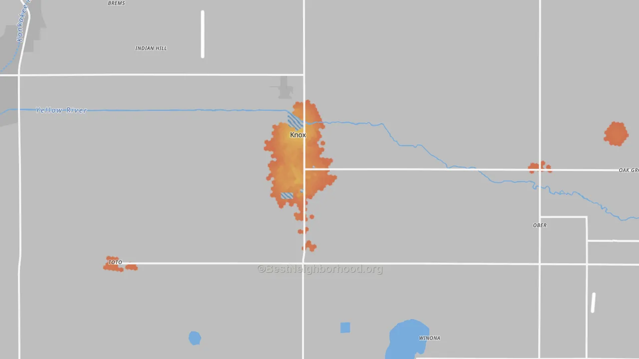 Bike Grade map of Knox, IN
