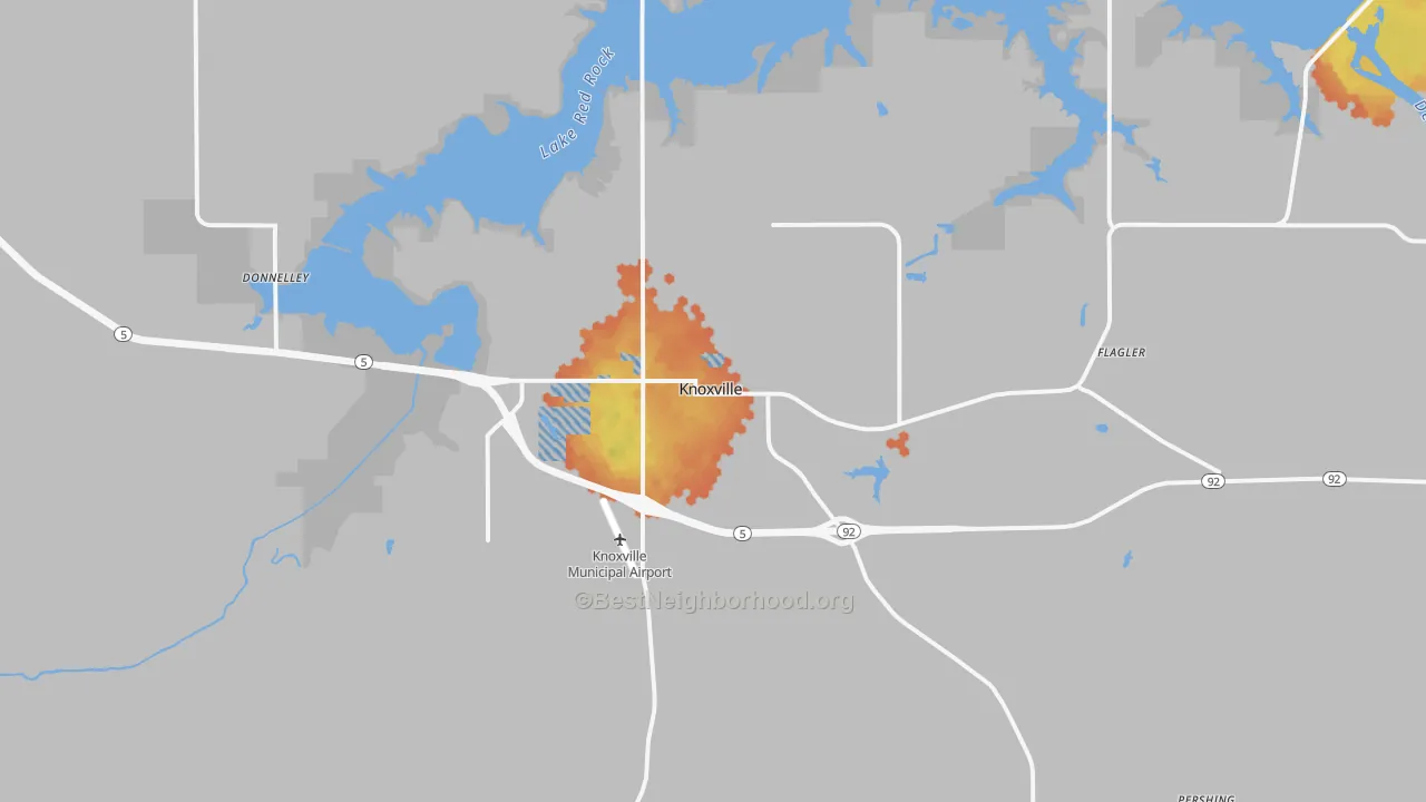 Bike Grade map of Knoxville, IA