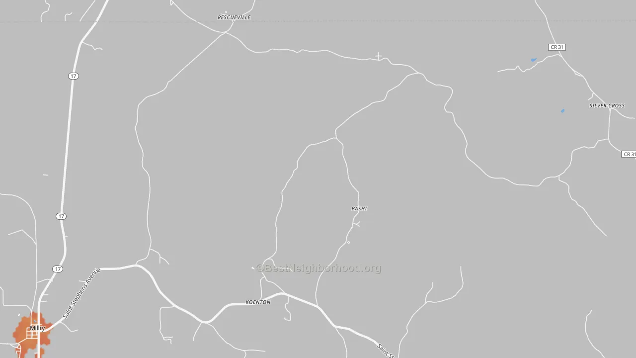 Bike Grade map of Koenton, AL