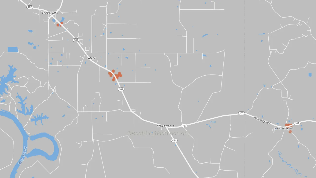 Bike Grade map of Kolin, LA