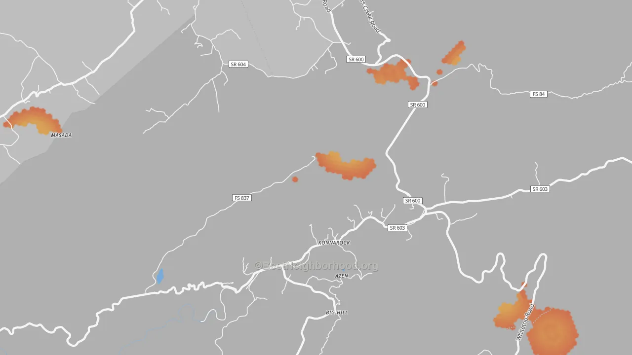 Bike Grade map of Konnarock, VA