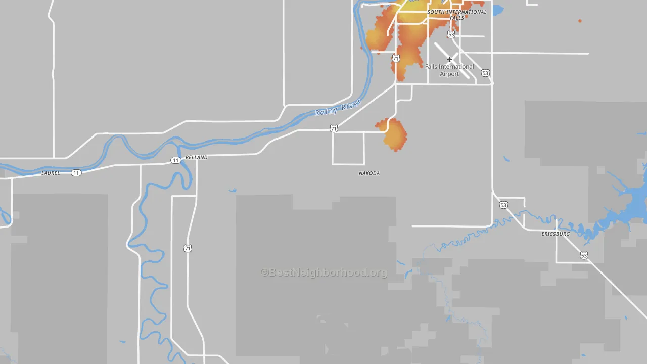 Bike Grade map of Koochiching County, MN
