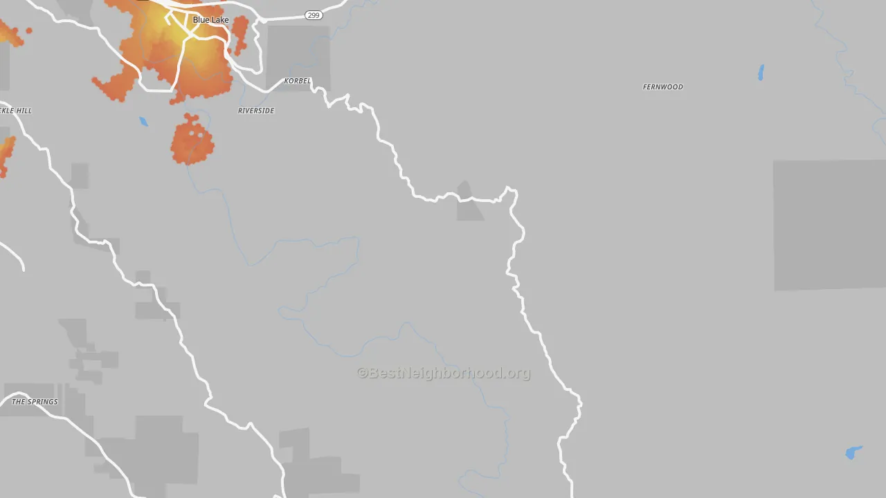 Bike Grade map of Korbel, CA