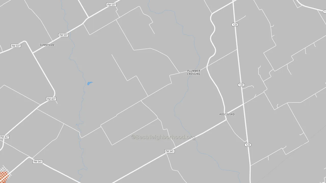 Bike Grade map of Kosciusko, TX