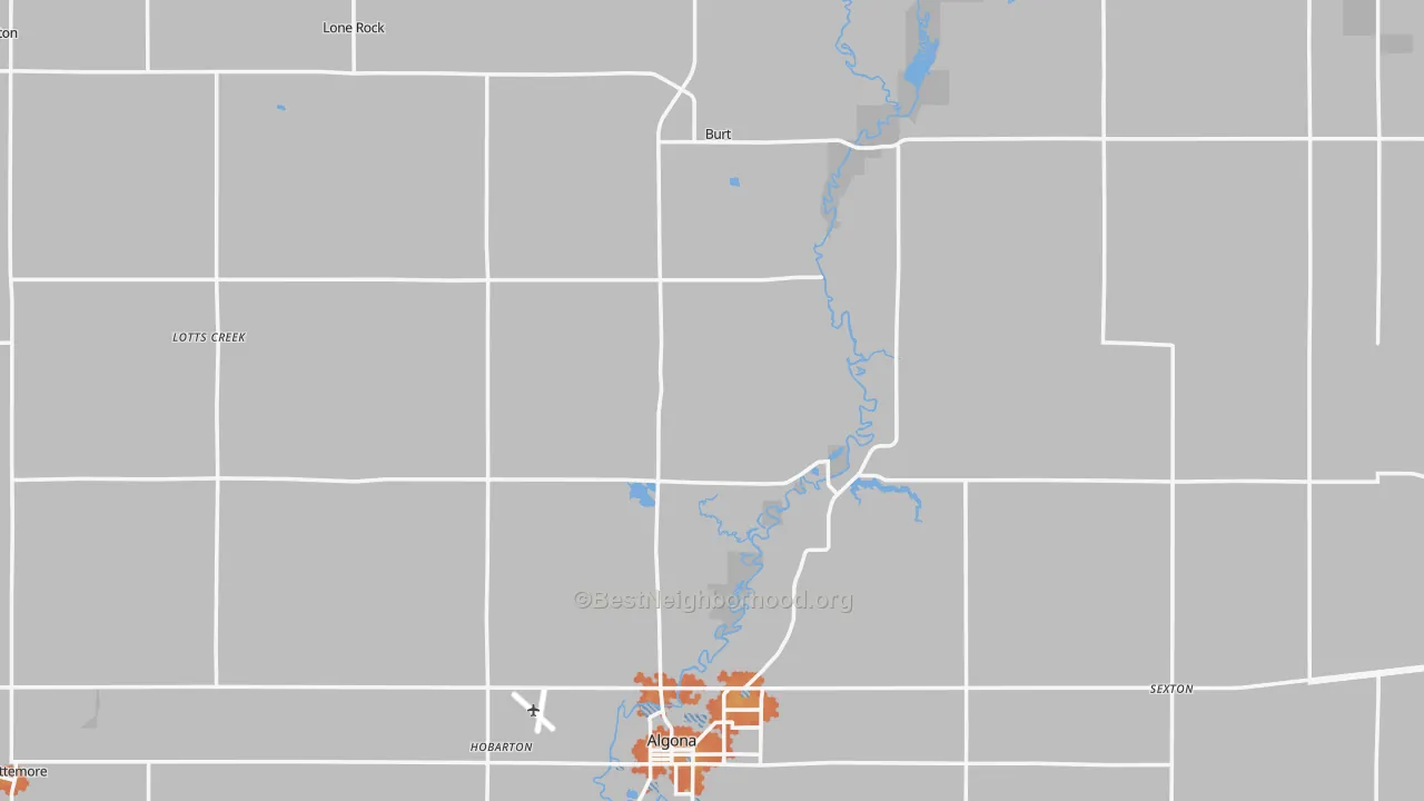 Bike Grade map of Kossuth County, IA