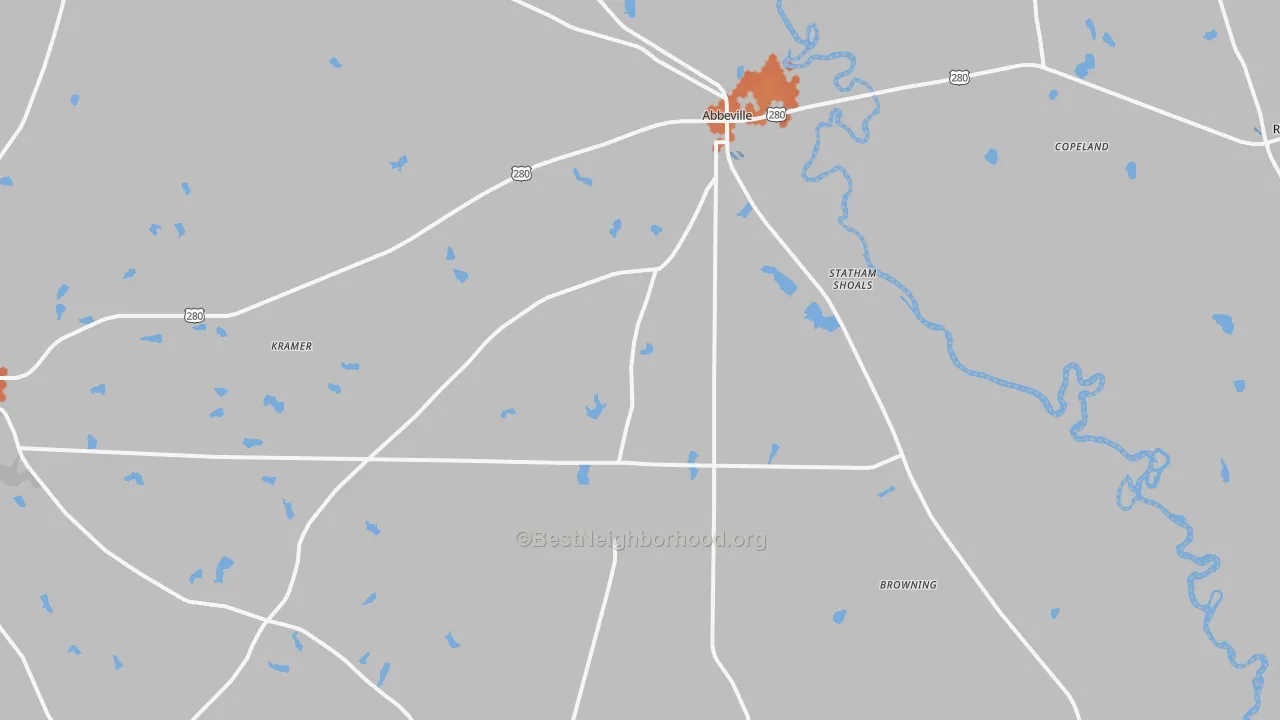 Bike Grade map of Kramer, GA