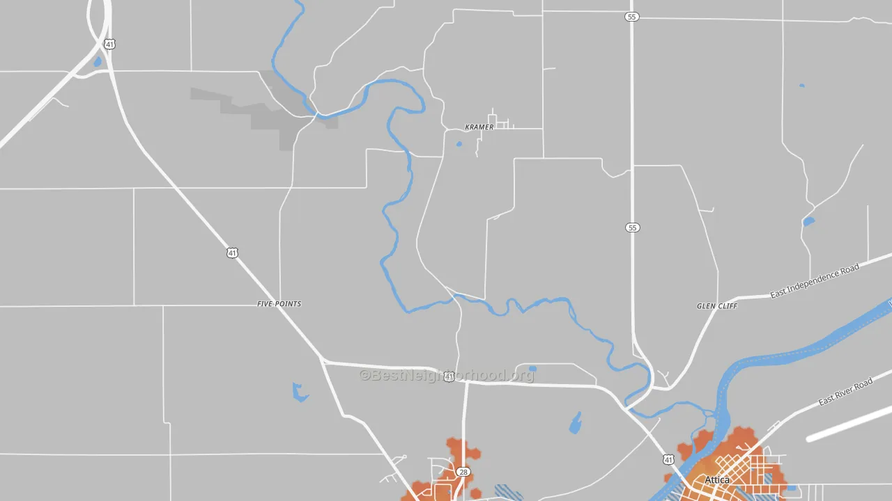 Bike Grade map of Kramer, IN