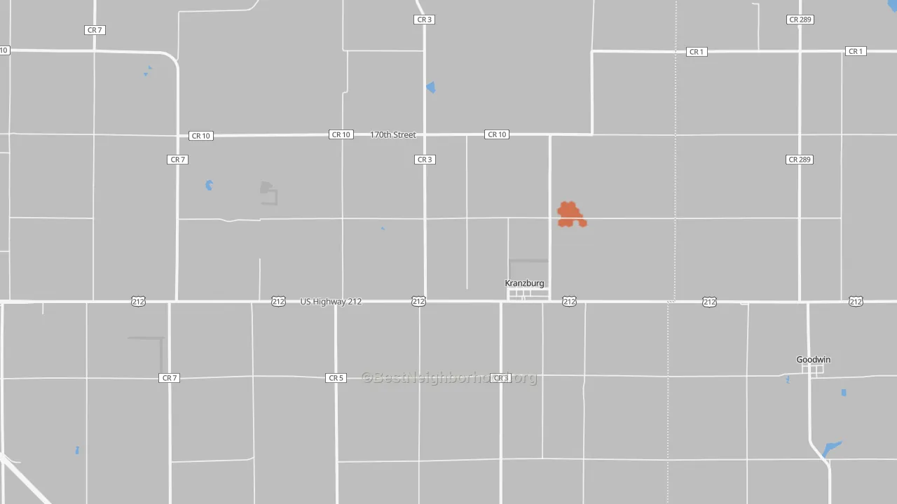 Bike Grade map of Kranzburg, SD
