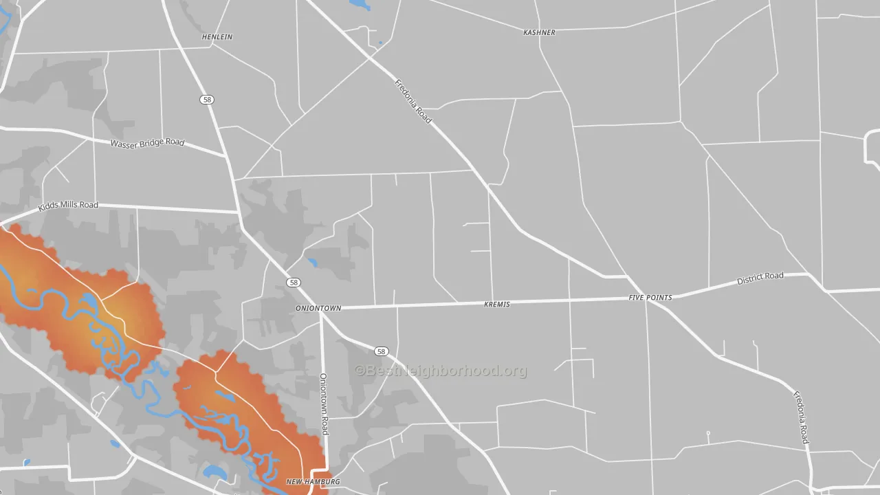 Bike Grade map of Kremis, PA