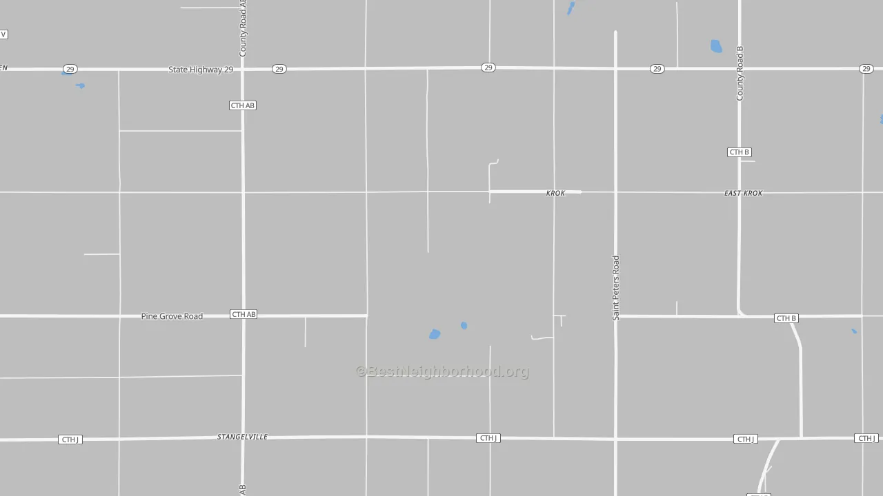 Bike Grade map of Krok, WI