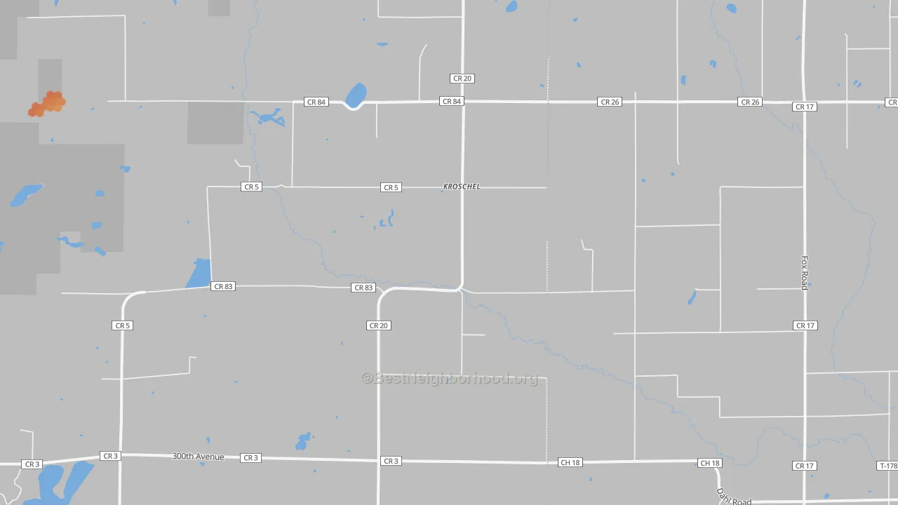 Bike Grade map of Kroschel, MN