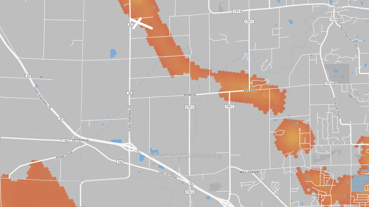 Bike Grade map of Kunesh, WI