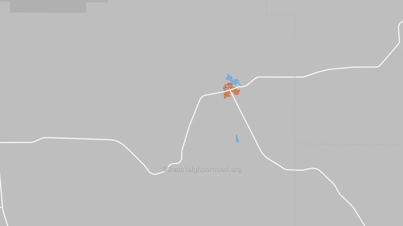 Bike Grade map of Kyle, SD