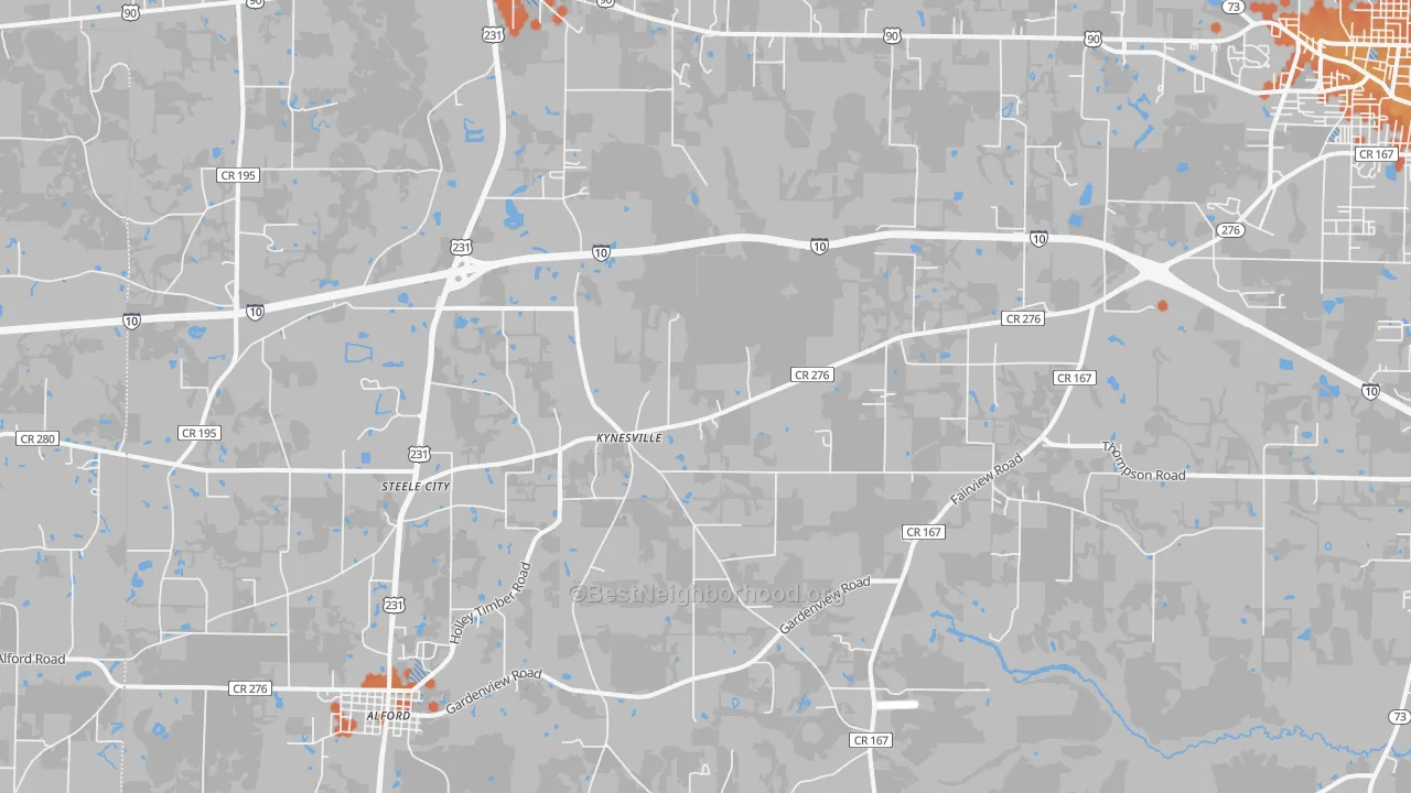 Bike Grade map of Kynesville, FL