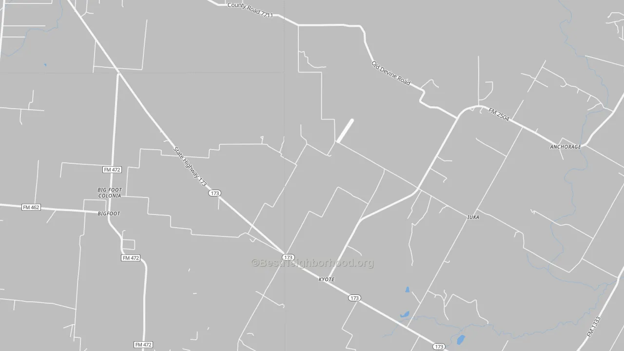 Bike Grade map of Kyote, TX