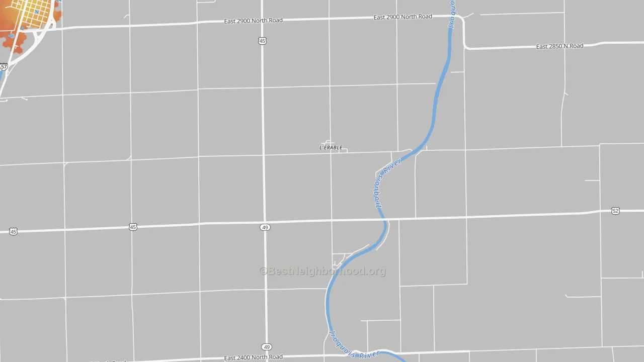 Bike Grade map of L'Erable, IL