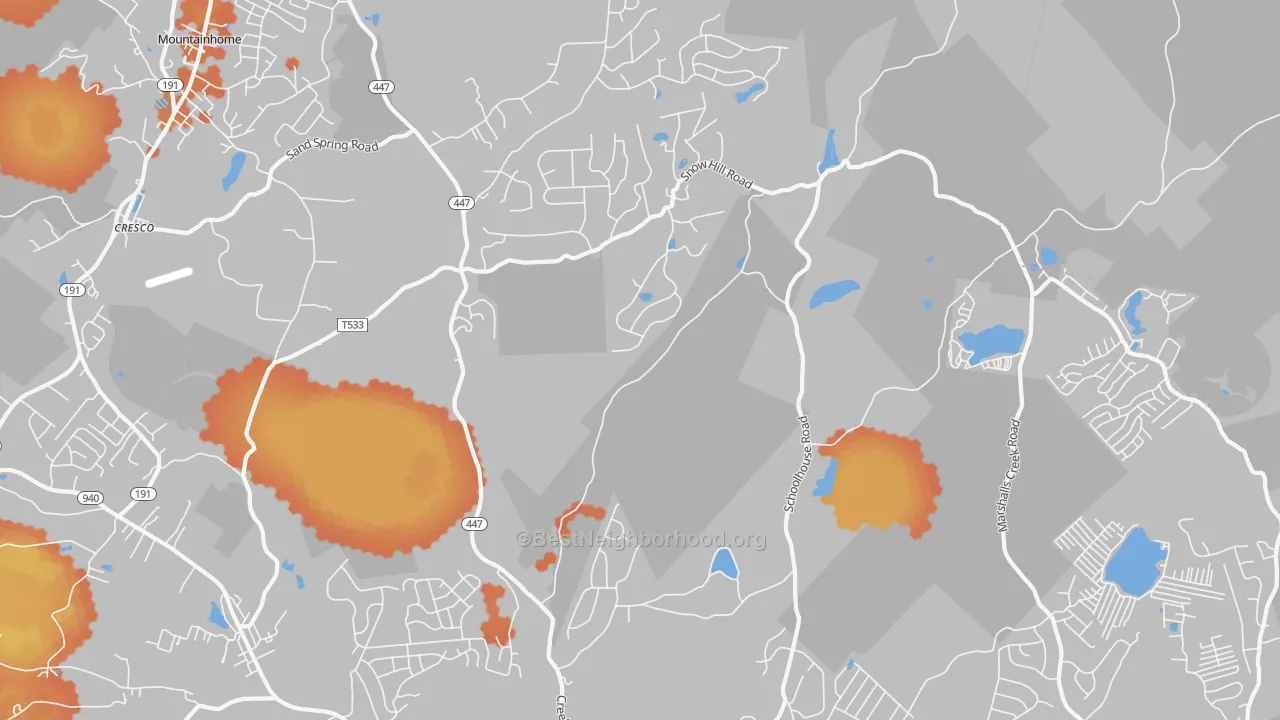 Bike Grade map of La Anna, PA