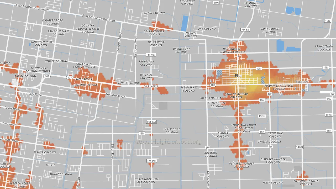 Bike Grade map of La Blanca, TX