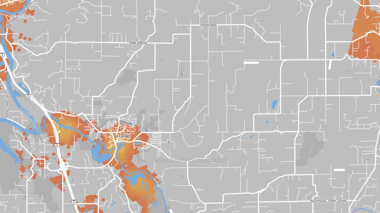 Bike Grade map of La Center, WA