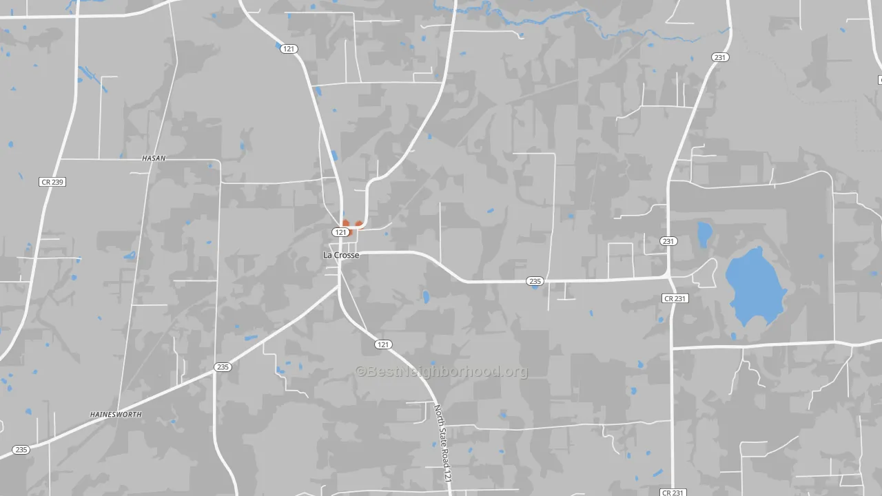 Bike Grade map of La Crosse, FL