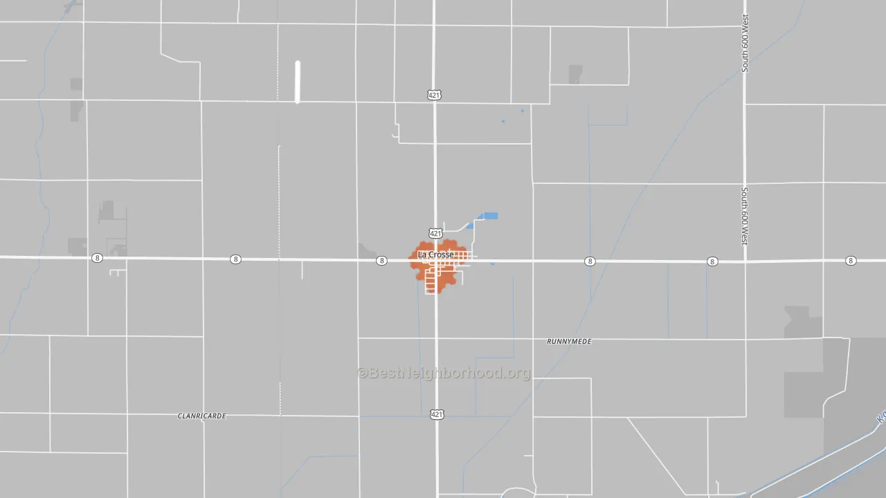 Bike Grade map of La Crosse, IN