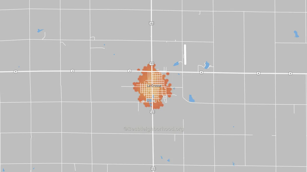 Bike Grade map of La Crosse, KS