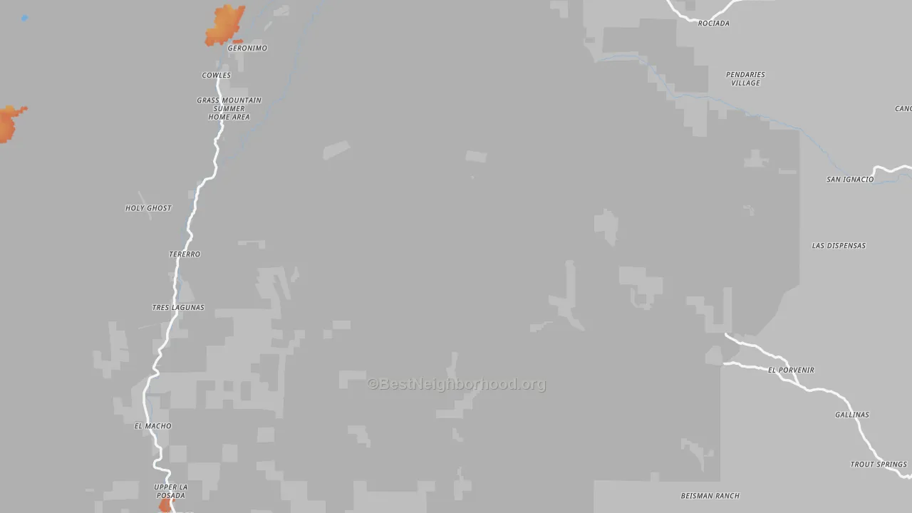 Bike Grade map of La Cueva, NM