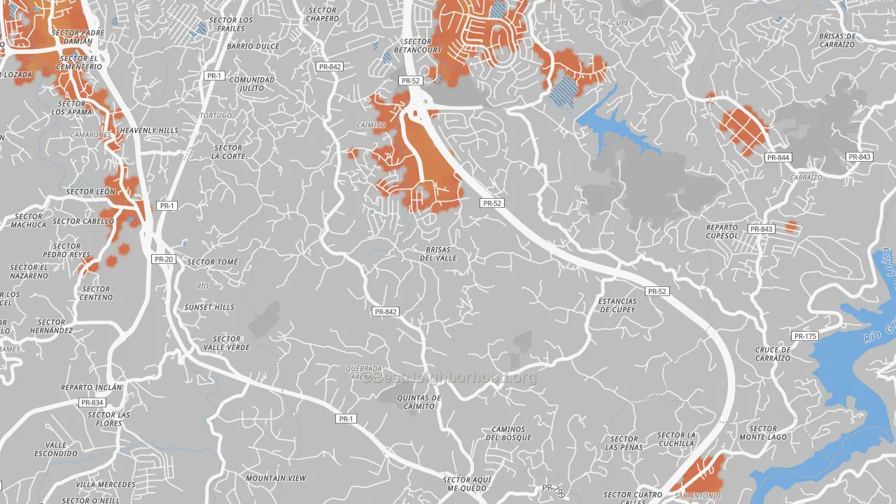Bike Grade map of La Cumbre, PR