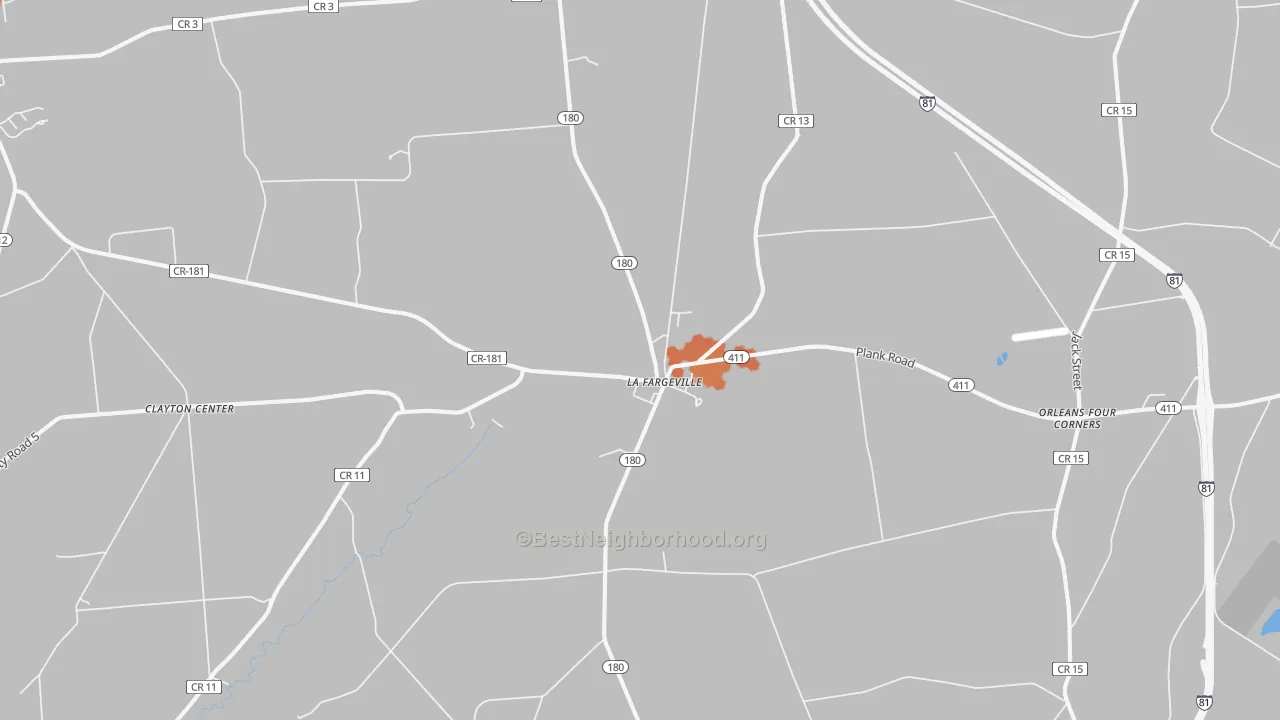 Bike Grade map of La Fargeville, NY