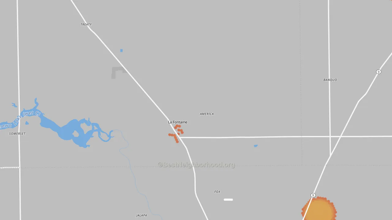 Bike Grade map of La Fontaine, IN