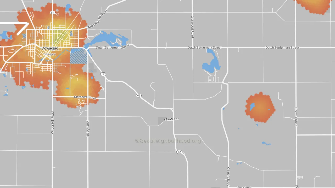 Bike Grade map of La Grange, MI