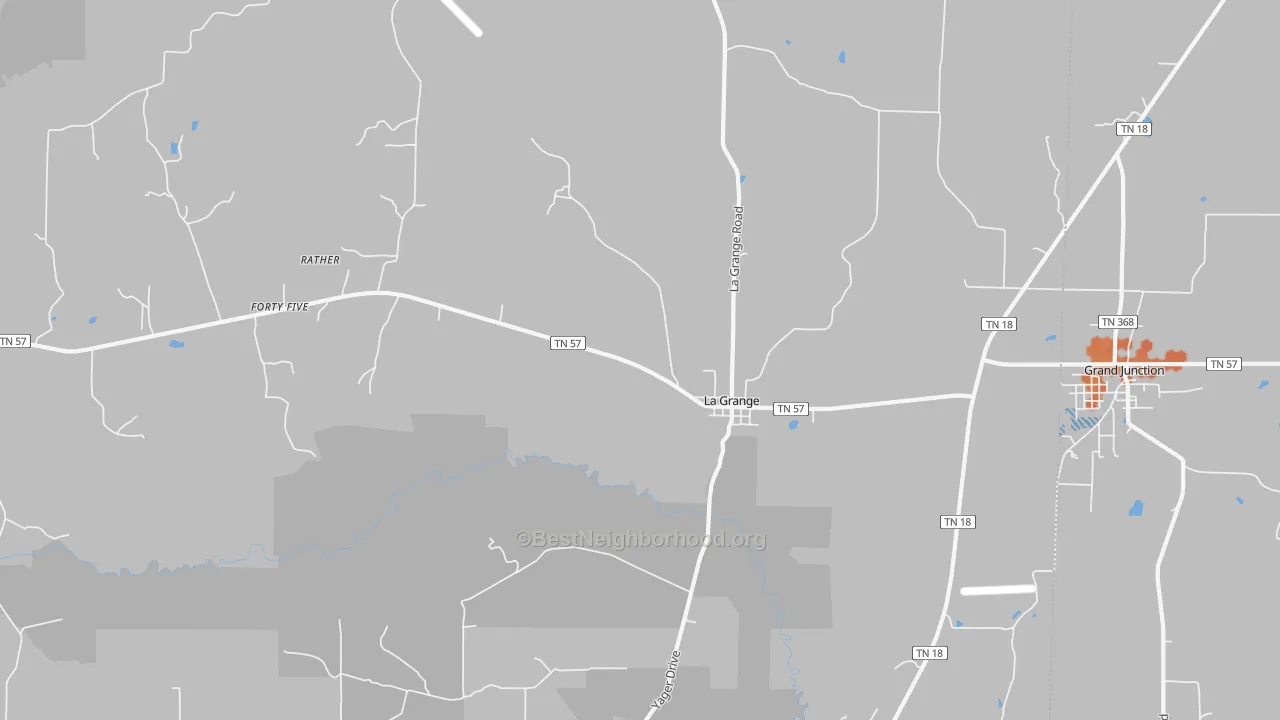 Bike Grade map of La Grange, TN