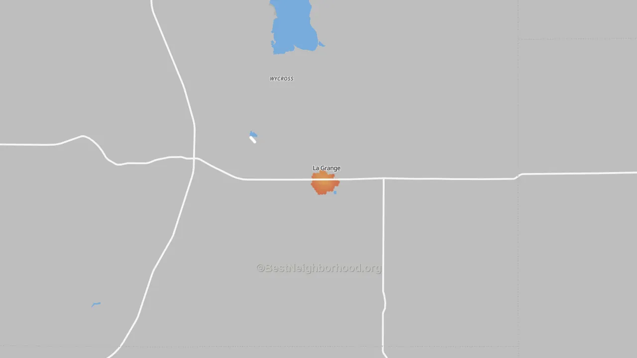 Bike Grade map of La Grange, WY