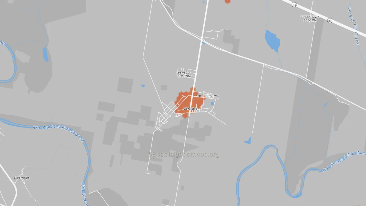 Bike Grade map of La Grulla, TX