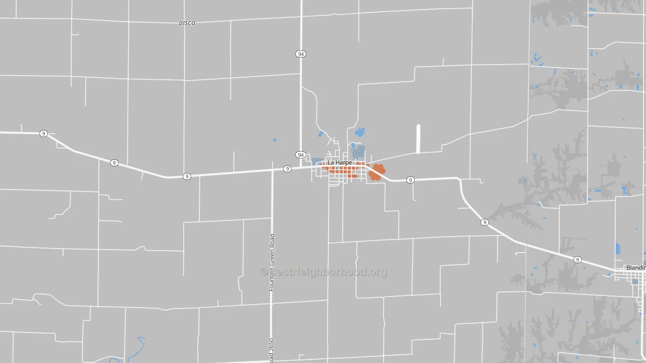 Bike Grade map of La Harpe, IL