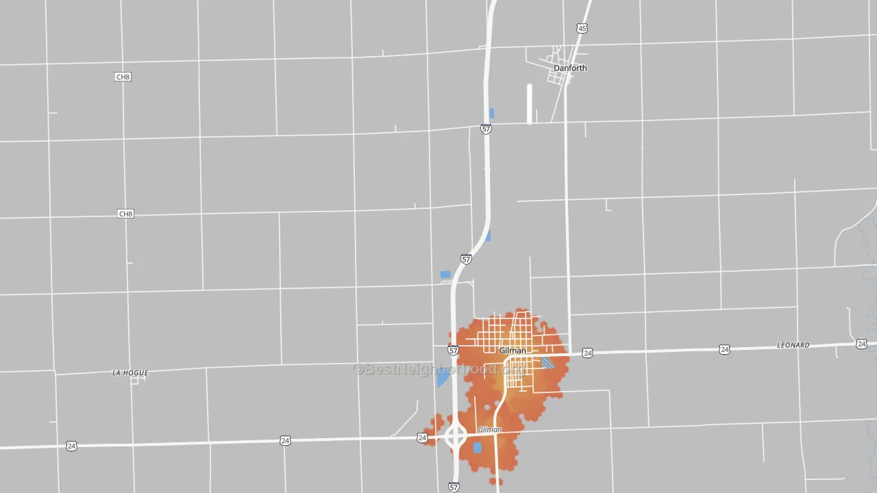 Bike Grade map of La Hogue, IL