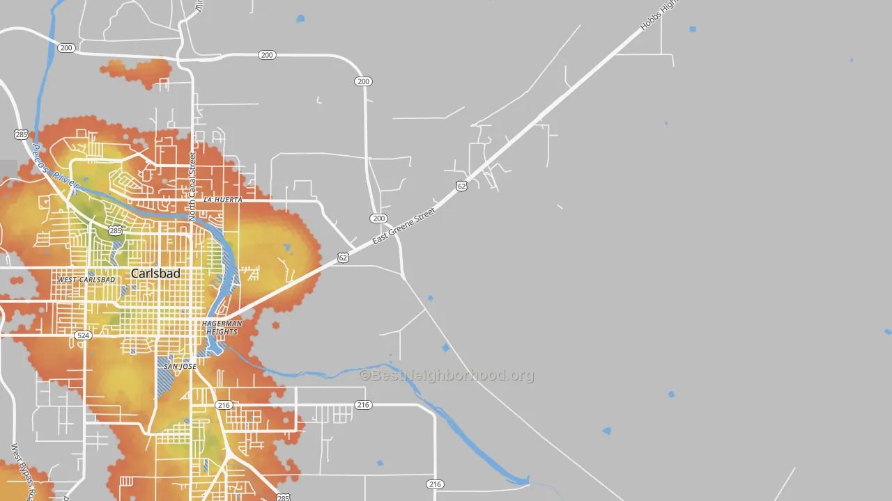 Bike Grade map of La Huerta, NM