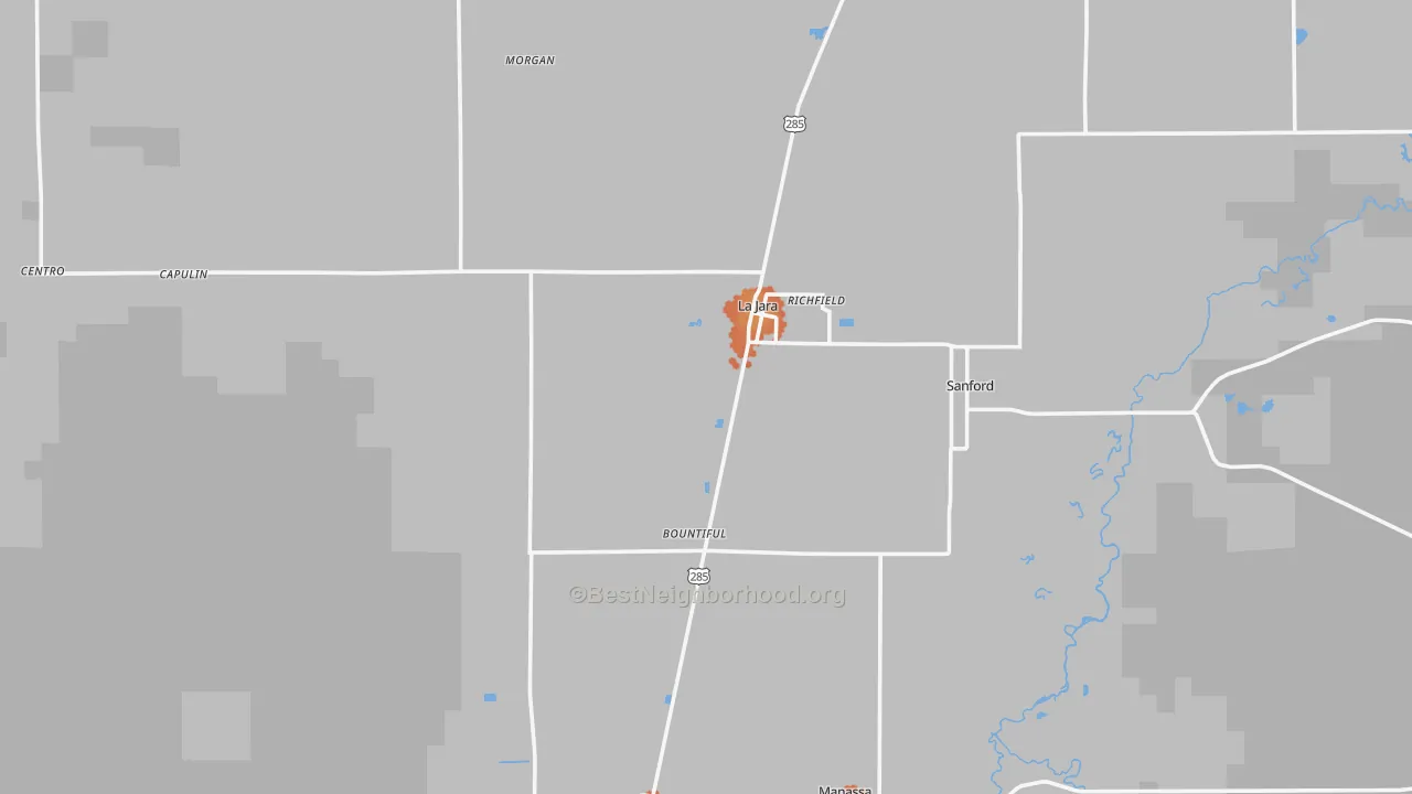 Bike Grade map of La Jara, CO