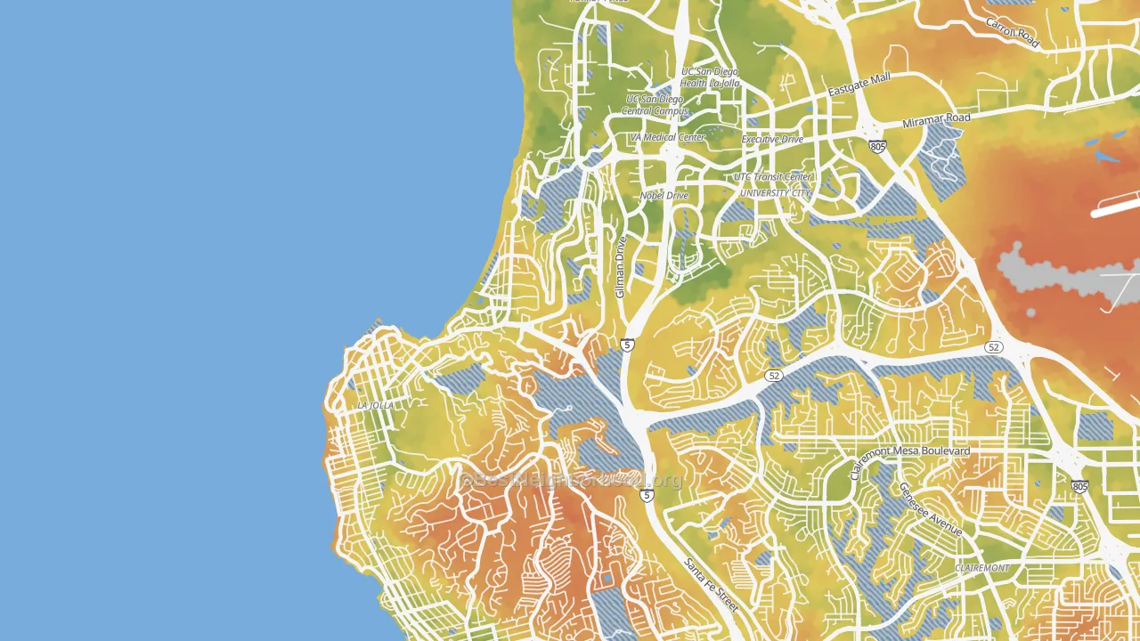 Bike Grade map of La Jolla, CA