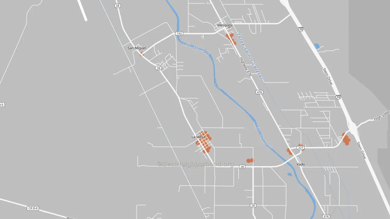 Bike Grade map of La Mesa, NM