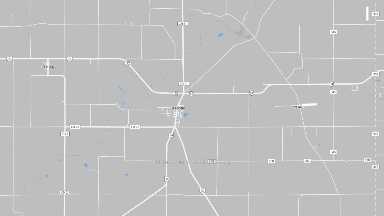 Bike Grade map of La Moille, IL
