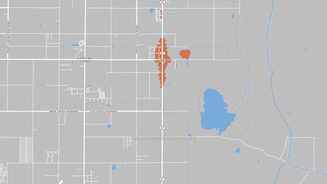 Bike Grade map of La Palma, AZ