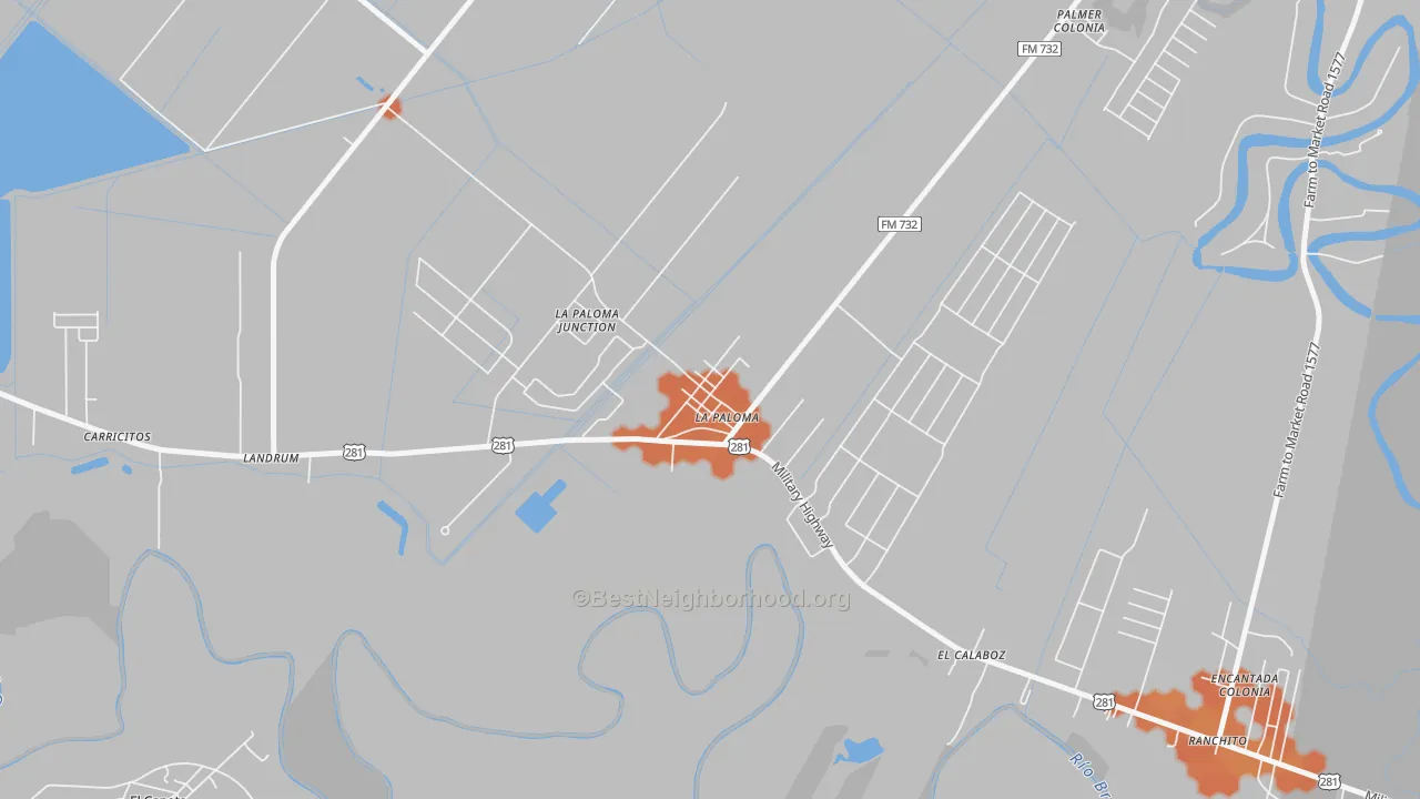 Bike Grade map of La Paloma, TX