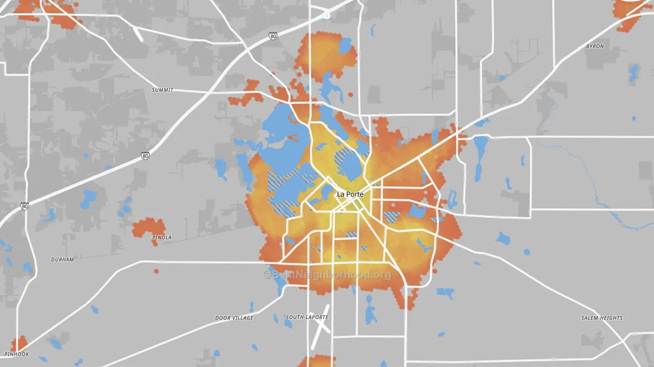 Bike Grade map of La Porte, IN