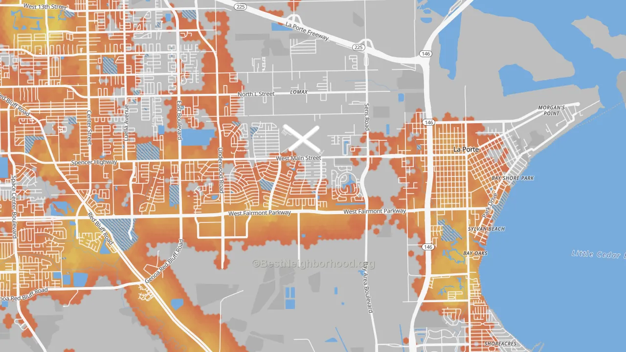 Bike Grade map of La Porte, TX