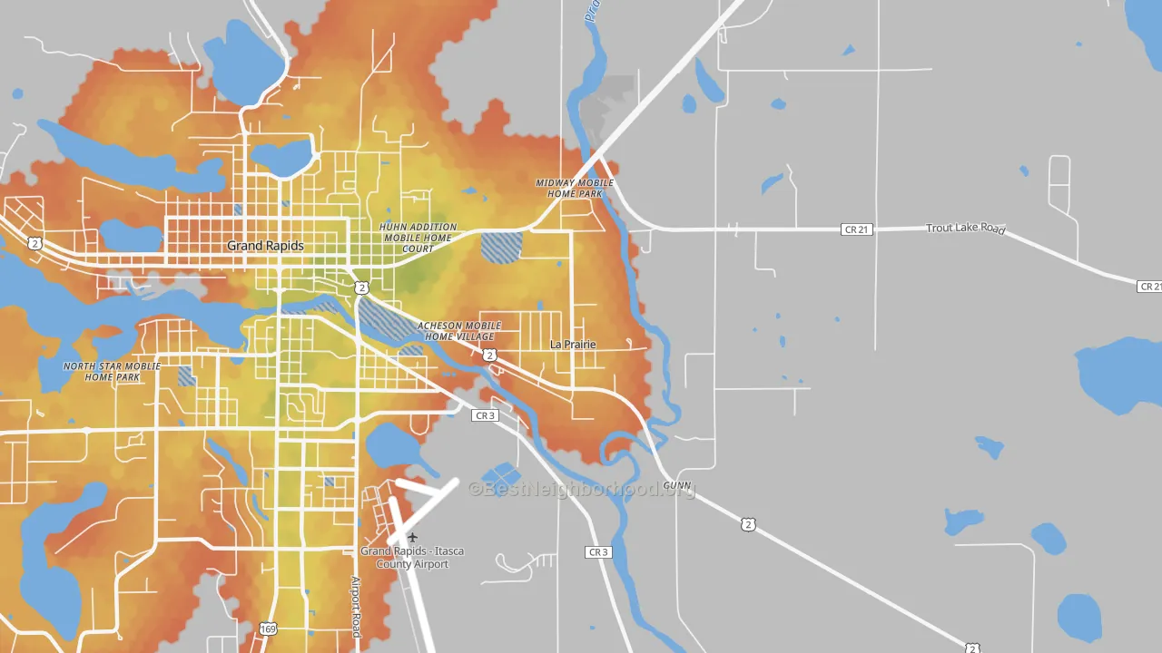 Bike Grade map of La Prairie, MN